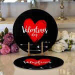 Realhomes Sevgililer Günü Temalı Özel Tasarım Dijital Baskılı Modern 2'li Yuvarlak Servis Altlığı - Supla Realhomes