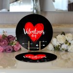 Realhomes Sevgililer Günü Temalı Özel Tasarım Dijital Baskılı Modern 2'li Yuvarlak Servis Altlığı - Supla Realhomes