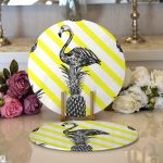 - Supla2li-905-Gorsel1 - Realhomes Realhomes Flamingo Temalı Dijital Baskılı Modern 2'li Yuvarlak Servis Altlığı - Supla Realhomes