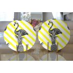 - Supla2li-905-Gorsel2 - Realhomes Realhomes Flamingo Temalı Dijital Baskılı Modern 2'li Yuvarlak Servis Altlığı - Supla Realhomes