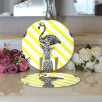 - Supla2li-905-Gorsel3 - Realhomes Realhomes Flamingo Temalı Dijital Baskılı Modern 2'li Yuvarlak Servis Altlığı - Supla Realhomes