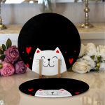 - Supla2li-9052-Gorsel1 - Realhomes Realhomes Sevgililer Günü Temalı Özel Tasarım Dijital Baskılı Modern 2'li Yuvarlak Servis Altlığı - Supla Realhomes