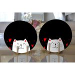 - Supla2li-9052-Gorsel2 - Realhomes Realhomes Sevgililer Günü Temalı Özel Tasarım Dijital Baskılı Modern 2'li Yuvarlak Servis Altlığı - Supla Realhomes