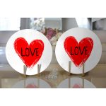 - Supla2li-9053-Gorsel2 - Realhomes  Realhomes Sevgililer Günü Temalı Özel Tasarım Dijital Baskılı Modern 2'li Yuvarlak Servis Altlığı - Supla Realhomes