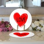 - Supla2li-9053-Gorsel3 - Realhomes  Realhomes Sevgililer Günü Temalı Özel Tasarım Dijital Baskılı Modern 2'li Yuvarlak Servis Altlığı - Supla Realhomes