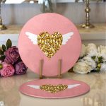 Realhomes Sevgililer Günü Temalı Özel Tasarım Dijital Baskılı Modern 2'li Yuvarlak Servis Altlığı - Supla Realhomes