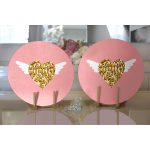 Realhomes Sevgililer Günü Temalı Özel Tasarım Dijital Baskılı Modern 2'li Yuvarlak Servis Altlığı - Supla Realhomes