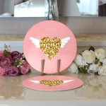 Realhomes Sevgililer Günü Temalı Özel Tasarım Dijital Baskılı Modern 2'li Yuvarlak Servis Altlığı - Supla Realhomes