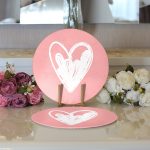 - Supla2li-9058-Gorsel3 - Realhomes Realhomes Sevgililer Günü Temalı Özel Tasarım Dijital Baskılı Modern 2'li Yuvarlak Servis Altlığı - Supla Realhomes