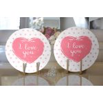 - Supla2li-9068-Gorsel2 - Realhomes Realhomes Sevgililer Günü Temalı Özel Tasarım Dijital Baskılı Modern 2'li Yuvarlak Servis Altlığı - Supla Realhomes