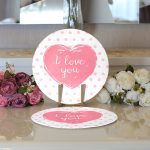 - Supla2li-9068-Gorsel3 - Realhomes Realhomes Sevgililer Günü Temalı Özel Tasarım Dijital Baskılı Modern 2'li Yuvarlak Servis Altlığı - Supla Realhomes