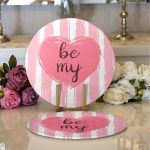 - Supla2li-9069-Gorsel1 - Realhomes  Realhomes Sevgililer Günü Temalı Özel Tasarım Dijital Baskılı Modern 2'li Yuvarlak Servis Altlığı - Supla Realhomes