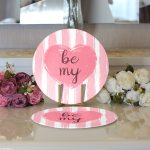 - Supla2li-9069-Gorsel3 - Realhomes  Realhomes Sevgililer Günü Temalı Özel Tasarım Dijital Baskılı Modern 2'li Yuvarlak Servis Altlığı - Supla Realhomes