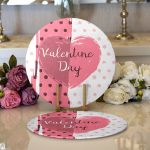 - Supla2li-9070-Gorsel1 - Realhomes Realhomes Sevgililer Günü Temalı Özel Tasarım Dijital Baskılı Modern 2'li Yuvarlak Servis Altlığı - Supla Realhomes