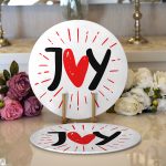 - Supla2li-9073-Gorsel1 - Realhomes  Realhomes Sevgililer Günü Temalı Özel Tasarım Dijital Baskılı Modern 2'li Yuvarlak Servis Altlığı - Supla Realhomes