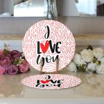 - Supla2li-9075-Gorsel3 - Realhomes Realhomes Sevgililer Günü Temalı Özel Tasarım Dijital Baskılı Modern 2'li Yuvarlak Servis Altlığı - Supla Realhomes