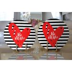 Realhomes Sevgililer Günü Temalı Özel Tasarım Dijital Baskılı Modern 2'li Yuvarlak Servis Altlığı - Supla Realhomes