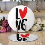 - Supla2li-9078-Gorsel1 - Realhomes Realhomes Sevgililer Günü Temalı Özel Tasarım Dijital Baskılı Modern 2'li Yuvarlak Servis Altlığı - Supla Realhomes