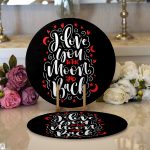 - Supla2li-9081-Gorsel1 - Realhomes Realhomes Sevgililer Günü Temalı Özel Tasarım Dijital Baskılı Modern 2'li Yuvarlak Servis Altlığı - Supla Realhomes