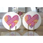 - Supla2li-9084-Gorsel2 - Realhomes Realhomes Sevgililer Günü Temalı Özel Tasarım Dijital Baskılı Modern 2'li Yuvarlak Servis Altlığı - Supla Realhomes