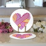 - Supla2li-9084-Gorsel3 - Realhomes Realhomes Sevgililer Günü Temalı Özel Tasarım Dijital Baskılı Modern 2'li Yuvarlak Servis Altlığı - Supla Realhomes