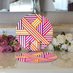 - Supla2li-9086-Gorsel3 - Realhomes Realhomes Sevgililer Günü Temalı Özel Tasarım Dijital Baskılı Modern 2'li Yuvarlak Servis Altlığı - Supla Realhomes