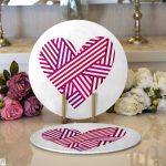 - Supla2li-9088-Gorsel1 - Realhomes Realhomes Sevgililer Günü Temalı Özel Tasarım Dijital Baskılı Modern 2'li Yuvarlak Servis Altlığı - Supla Realhomes