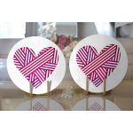 - Supla2li-9088-Gorsel2 - Realhomes Realhomes Sevgililer Günü Temalı Özel Tasarım Dijital Baskılı Modern 2'li Yuvarlak Servis Altlığı - Supla Realhomes