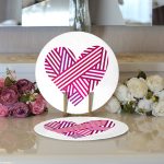 - Supla2li-9088-Gorsel3 - Realhomes Realhomes Sevgililer Günü Temalı Özel Tasarım Dijital Baskılı Modern 2'li Yuvarlak Servis Altlığı - Supla Realhomes