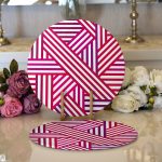 - Supla2li-9089-Gorsel1 - Realhomes Realhomes Sevgililer Günü Temalı Özel Tasarım Dijital Baskılı Modern 2'li Yuvarlak Servis Altlığı - Supla Realhomes