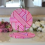 - Supla2li-9089-Gorsel3 - Realhomes Realhomes Sevgililer Günü Temalı Özel Tasarım Dijital Baskılı Modern 2'li Yuvarlak Servis Altlığı - Supla Realhomes