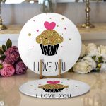 - Supla2li-9093-Gorsel1 - Realhomes Realhomes Sevgililer Günü Temalı Özel Tasarım Dijital Baskılı Modern 2'li Yuvarlak Servis Altlığı - Supla Realhomes