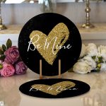 Realhomes Sevgililer Günü Temalı Özel Tasarım Dijital Baskılı Modern 2'li Yuvarlak Servis Altlığı - Supla Realhomes