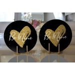 Realhomes Sevgililer Günü Temalı Özel Tasarım Dijital Baskılı Modern 2'li Yuvarlak Servis Altlığı - Supla Realhomes