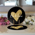 Realhomes Sevgililer Günü Temalı Özel Tasarım Dijital Baskılı Modern 2'li Yuvarlak Servis Altlığı - Supla Realhomes