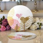 - Supla2li-9101-Gorsel1 - Realhomes Realhomes Sevgililer Günü Temalı Özel Tasarım Dijital Baskılı Modern 2'li Yuvarlak Servis Altlığı - Supla Realhomes