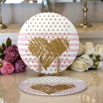 - Supla2li-9103-Gorsel1 - Realhomes Realhomes Sevgililer Günü Temalı Özel Tasarım Dijital Baskılı Modern 2'li Yuvarlak Servis Altlığı - Supla Realhomes