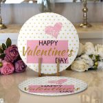 - Supla2li-9104-Gorsel1 - Realhomes Realhomes Sevgililer Günü Temalı Özel Tasarım Dijital Baskılı Modern 2'li Yuvarlak Servis Altlığı - Supla Realhomes