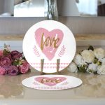 - Supla2li-9108-Gorsel3 - Realhomes Realhomes Sevgililer Günü Temalı Özel Tasarım Dijital Baskılı Modern 2'li Yuvarlak Servis Altlığı - Supla Realhomes