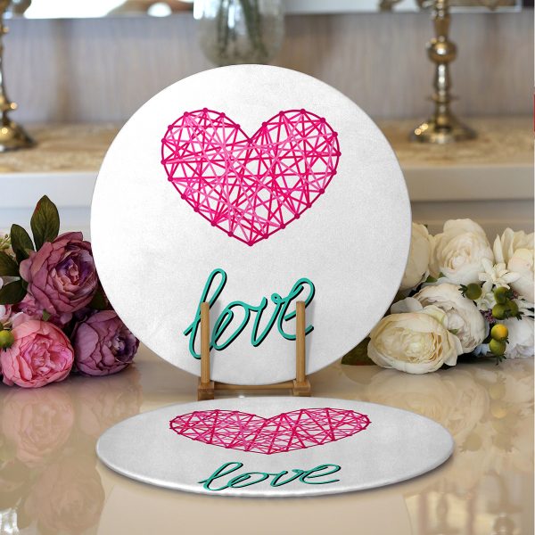 - Supla2li-9110-Gorsel1 - Realhomes  Realhomes Mutluluk Çiçekleri Vintage Tasarımlı Dijital Baskılı Modern 2'li Yuvarlak Servis Altlığı - Supla Realhomes