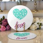 Realhomes Sevgililer Günü Temalı Özel Tasarım Dijital Baskılı Modern 2'li Yuvarlak Servis Altlığı - Supla Realhomes