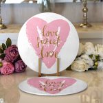 - Supla2li-9115-Gorsel1 - Realhomes Realhomes Sevgililer Günü Temalı Özel Tasarım Dijital Baskılı Modern 2'li Yuvarlak Servis Altlığı - Supla Realhomes