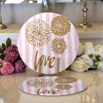 - Supla2li-9119-Gorsel1 - Realhomes Realhomes Sevgililer Günü Temalı Özel Tasarım Dijital Baskılı Modern 2'li Yuvarlak Servis Altlığı - Supla Realhomes