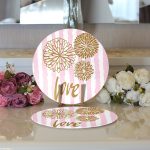 - Supla2li-9119-Gorsel3 - Realhomes Realhomes Sevgililer Günü Temalı Özel Tasarım Dijital Baskılı Modern 2'li Yuvarlak Servis Altlığı - Supla Realhomes