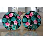 - Supla2li-912-Gorsel2 - Realhomes Realhomes Çiçek Desenli Dijital Baskılı Modern 2'li Yuvarlak Servis Altlığı - Supla Realhomes