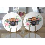 Realhomes Sevgililer Günü Temalı Özel Tasarım Dijital Baskılı Modern 2'li Yuvarlak Servis Altlığı - Supla Realhomes