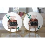 - Supla2li-9122-Gorsel2 - Realhomes Realhomes Sevgililer Günü Temalı Özel Tasarım Dijital Baskılı Modern 2'li Yuvarlak Servis Altlığı - Supla Realhomes