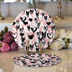 - Supla2li-9125-Gorsel1 - Realhomes Realhomes Sevgililer Günü Temalı Özel Tasarım Dijital Baskılı Modern 2'li Yuvarlak Servis Altlığı - Supla Realhomes