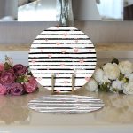 Realhomes Sevgililer Günü Temalı Özel Tasarım Dijital Baskılı Modern 2'li Yuvarlak Servis Altlığı - Supla Realhomes