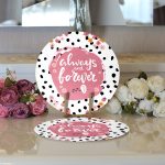 - Supla2li-9128-Gorsel3 - Realhomes Realhomes Sevgililer Günü Temalı Özel Tasarım Dijital Baskılı Modern 2'li Yuvarlak Servis Altlığı - Supla Realhomes